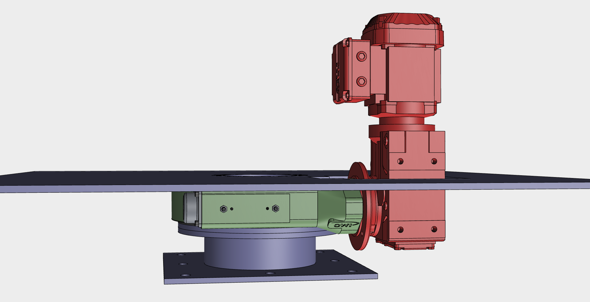 KAF slewing ring drive, mounting adapter assembly detail