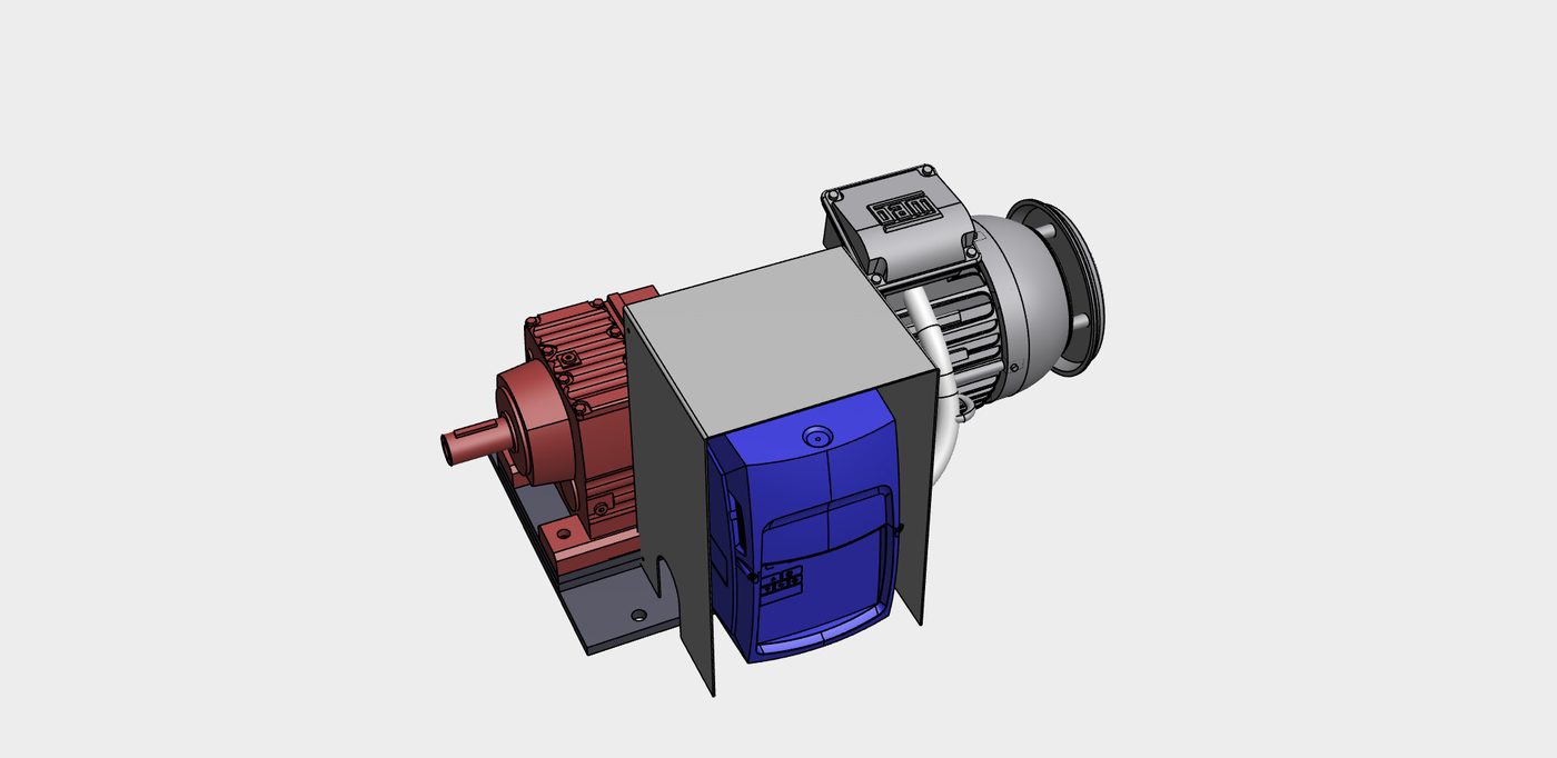 SEW R67AMS gearmotor with stainless housing and VFD mounting