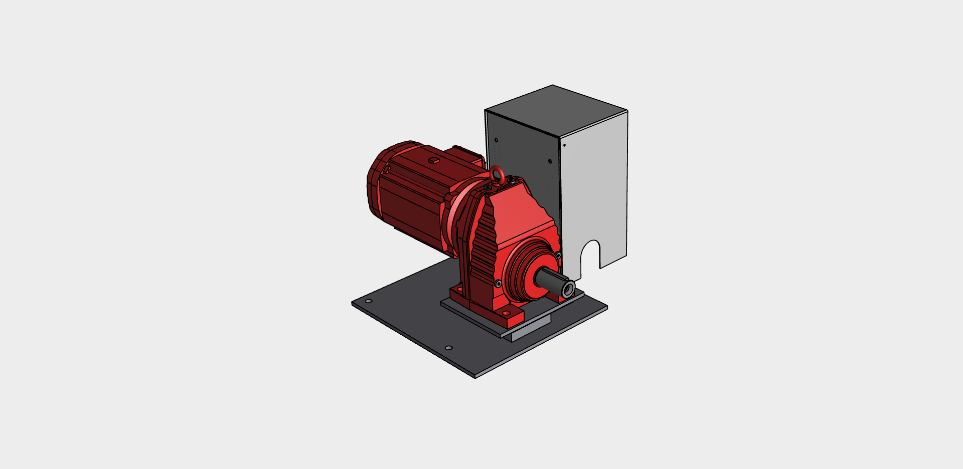 SEW RX77DRN gearmotor with stainless housing and VFD mounting